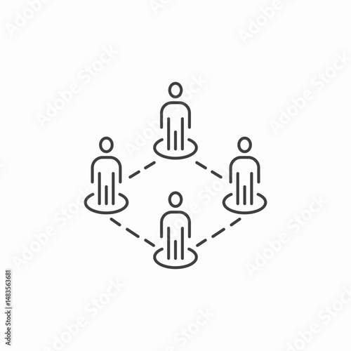connected team structure icon sign vector