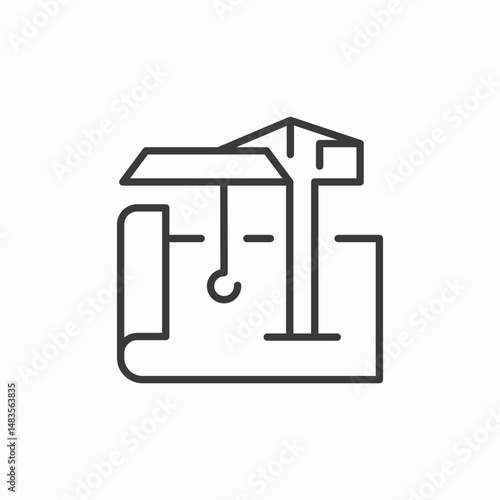 construction project planning icon sign vector