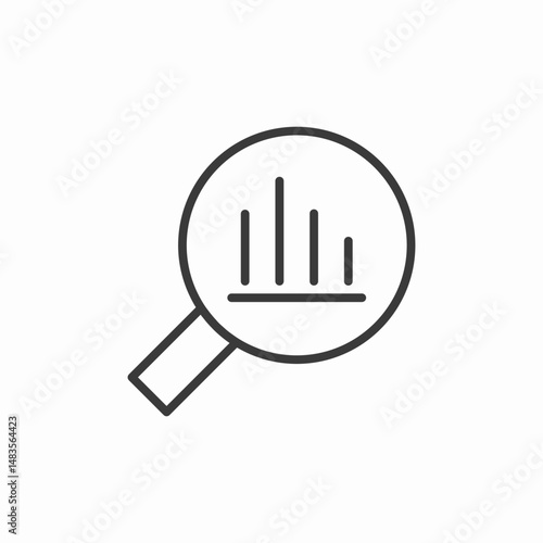 data analysis search icon sign vector