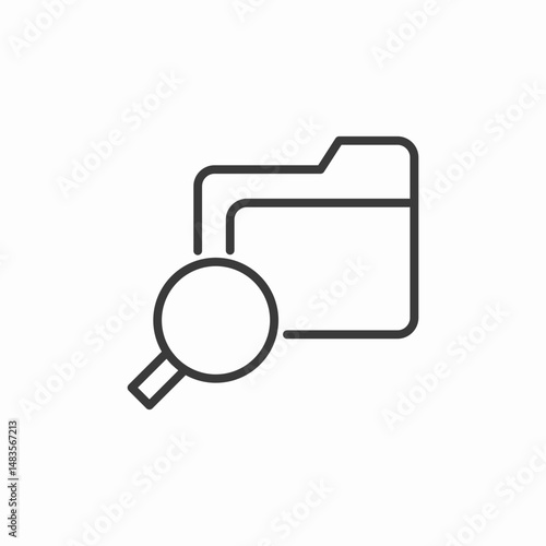 folder search icon sign vector