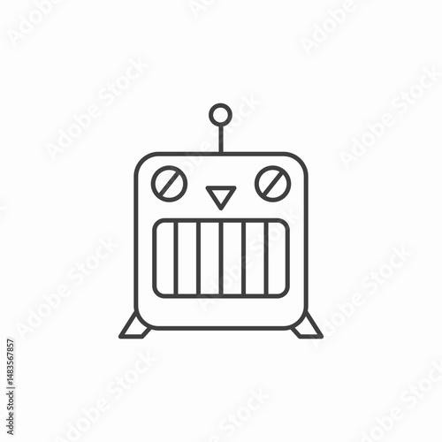 funny cute robot icon sign vector