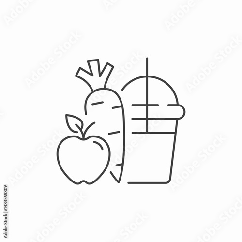 healthy food combo icon sign vector