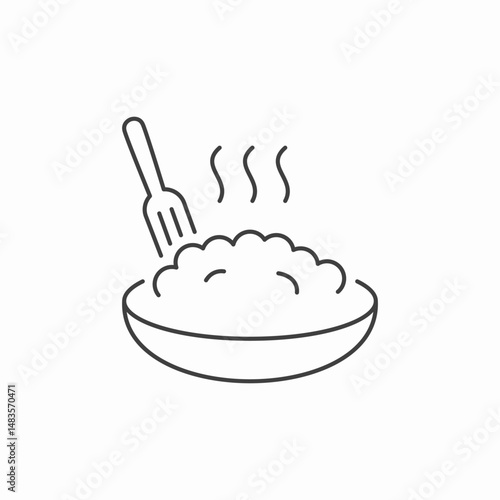 hot food bowl icon sign vector