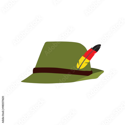 green german traditional hat vector illustration isolated on white background