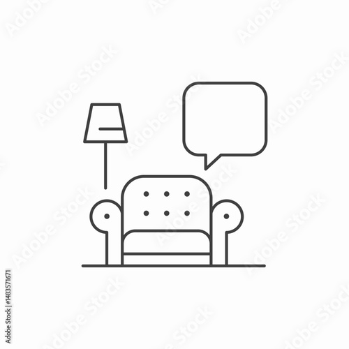 living room chat icon sign vector