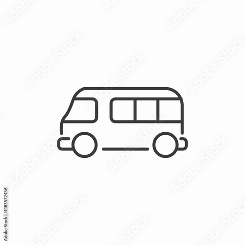 minibus vehicle icon sign vector