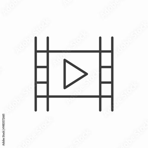 movie play button video icon sign vector