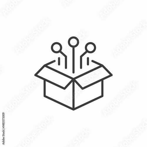 open box technology icon sign vector