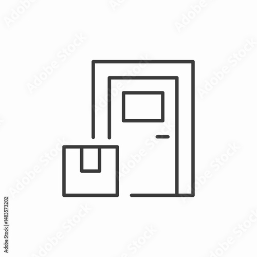 package at door delivery icon sign vector