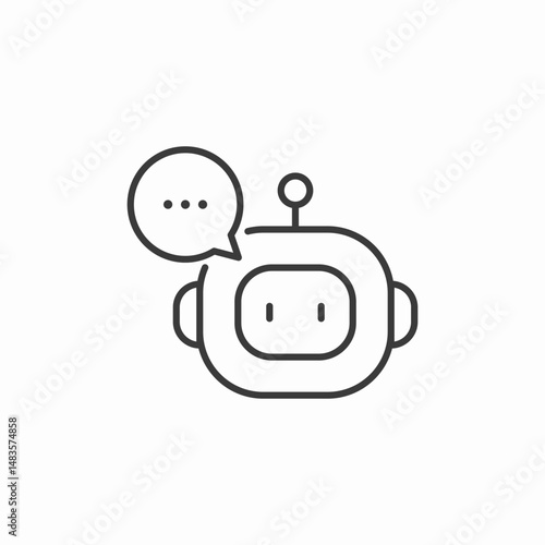 robot speech bubble icon sign vector