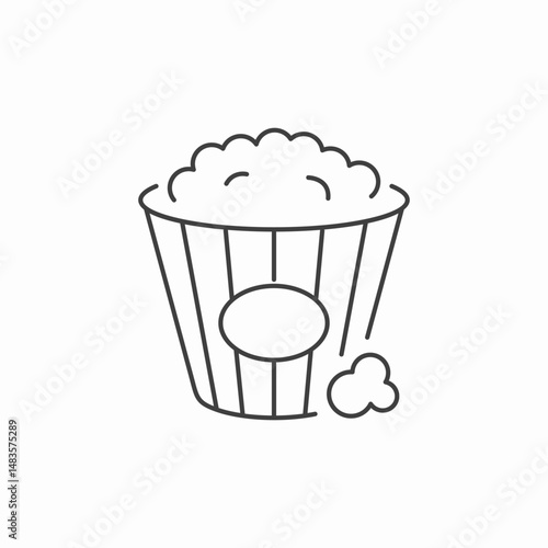 salty movie snack popcorn icon sign vector