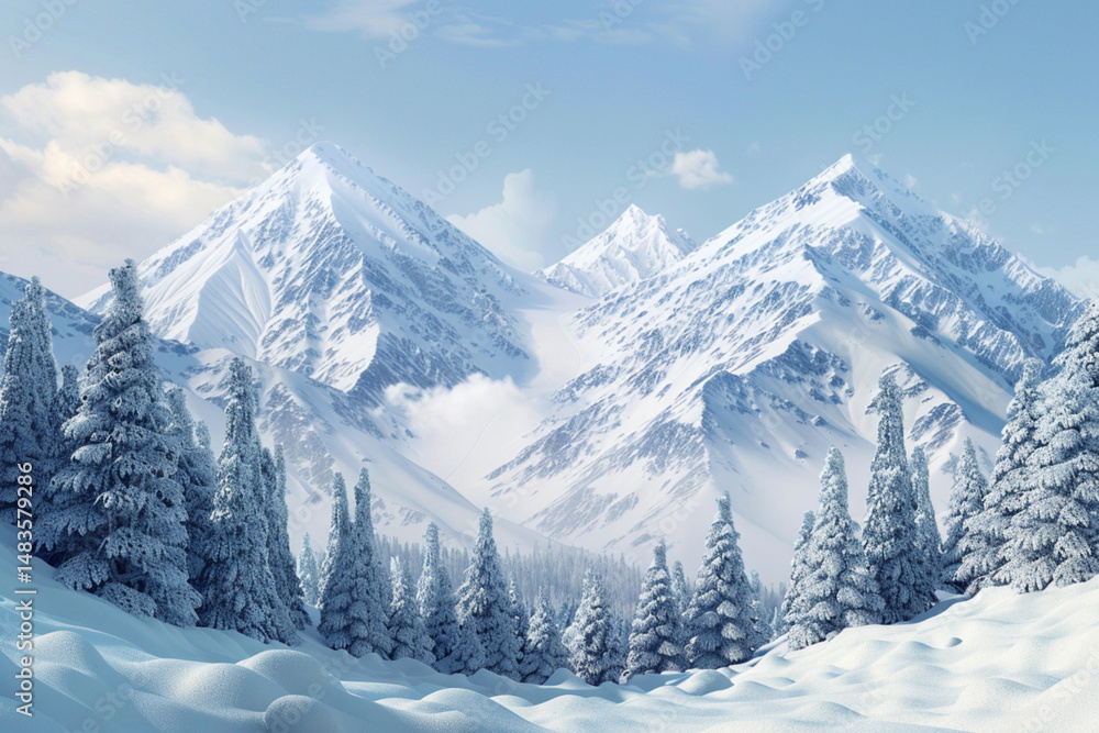 Fototapeta premium snow covered mountains