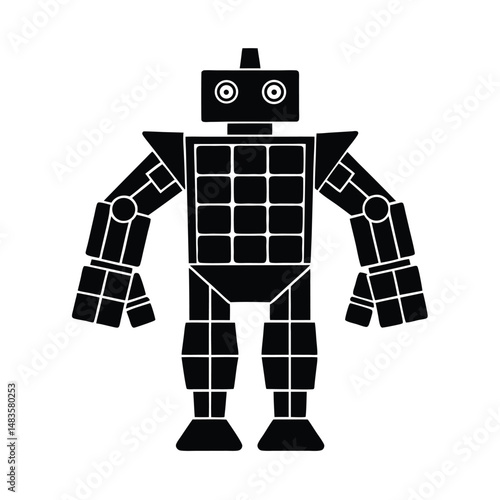 make a robot using squares and rectangles