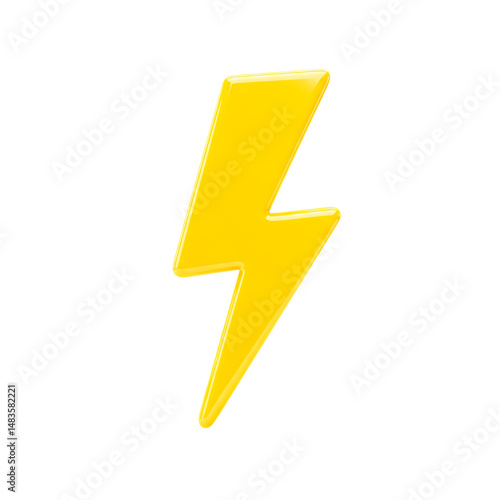 A glossy yellow lightning bolt symbol isolated on a transparent background against a dark backdrop Free Download A glossy yellow lightning bolt symbol isolated on a transparent background against a dark backdrop - GFXLoad