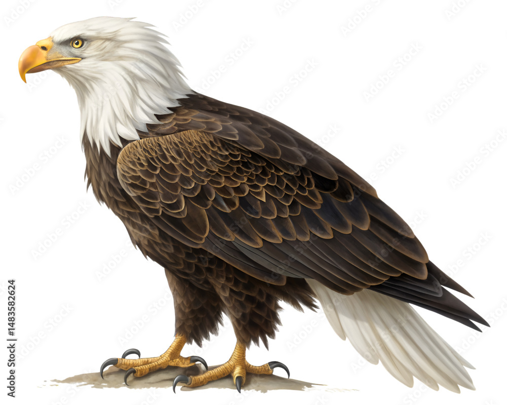 Naklejka premium Bald eagle isolated on transparent background
