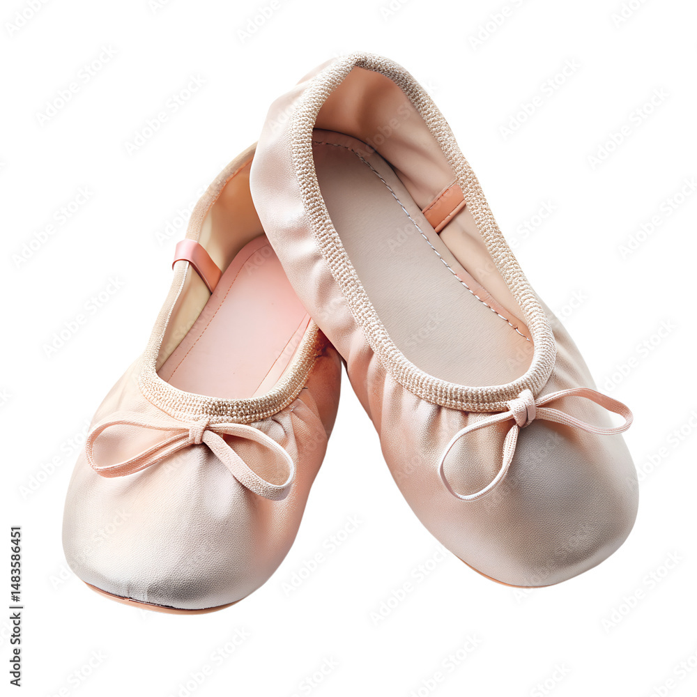 Obraz premium Soft Ballet Slippers Isolated On Transparent Background