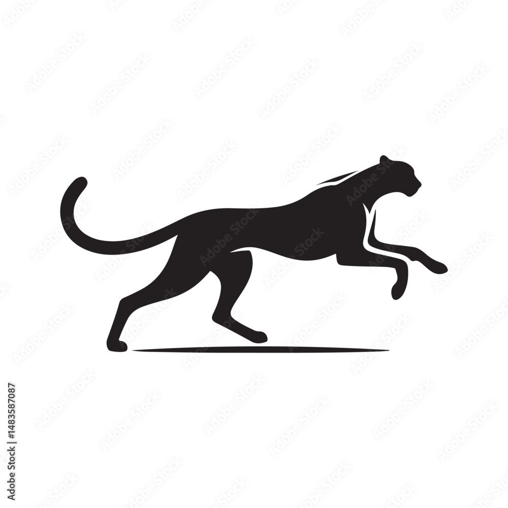 Fototapeta premium cheetah vector silhouette clip art logo illustration
