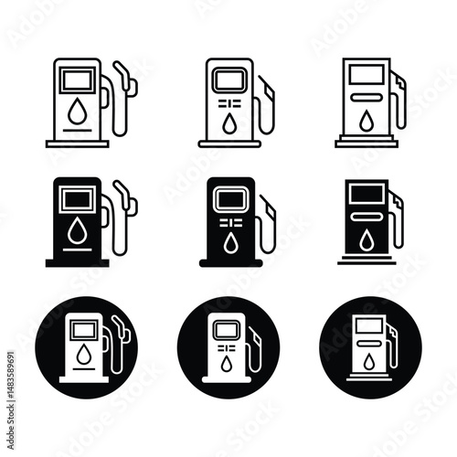 Fuel pump icon set