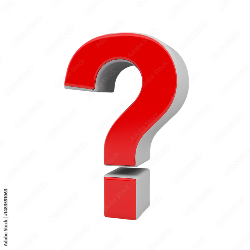 3D Red Question Mark Image isolated on transparent background 3D Red Question Mark Image isolated on transparent background