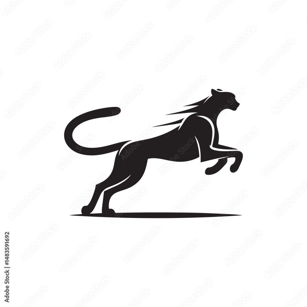 Fototapeta premium cheetah vector silhouette clip art logo illustration