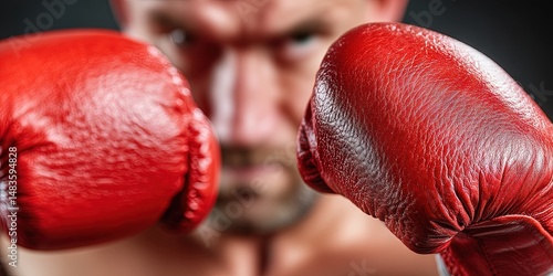 Obraz na płótnie man with boxing gloves knockout punch 
