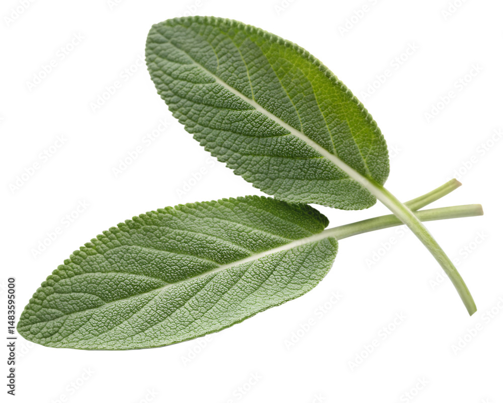 Fototapeta premium Fresh sage leaves isolated on white background