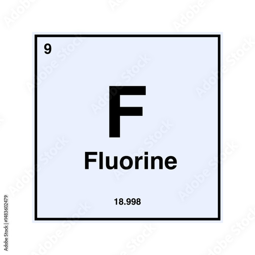 fluorine periodic vector isolated on transparent background