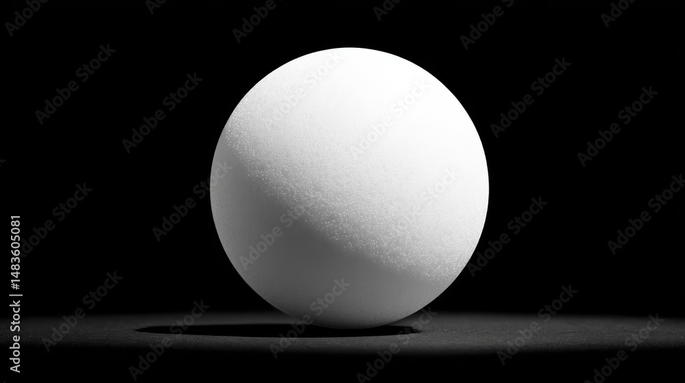 Single, white sphere in a dark studio Single, white sphere in a dark studio