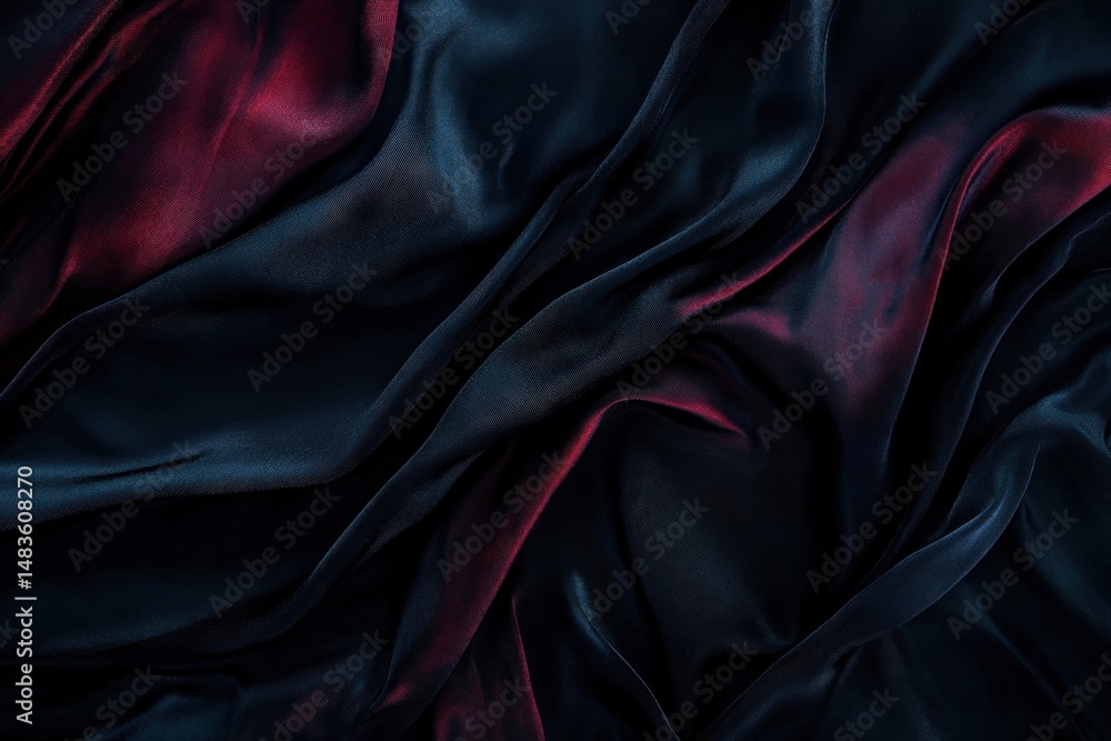 Obraz premium Elegant dark red and black silk fabric folds.