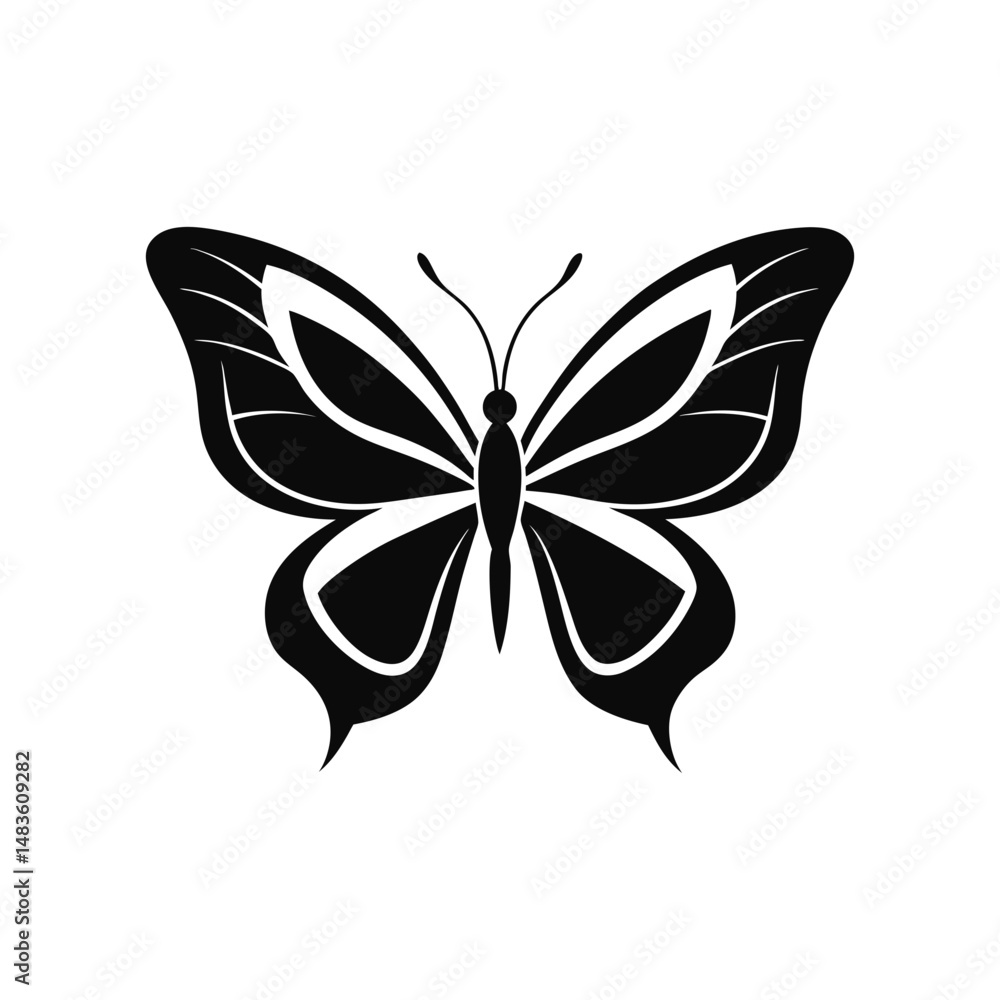black butterfly silhouette minimalist vector black butterfly silhouette minimalist vector