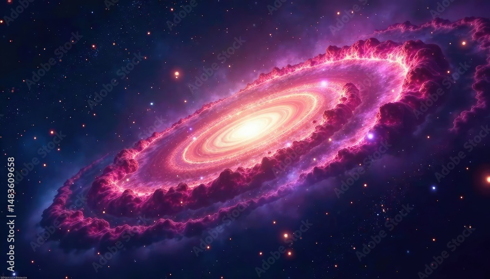 Fototapeta premium Vast, swirling nebula, Andromeda galaxy, cosmic dust, infinite space , astrophysics, galaxy, space
