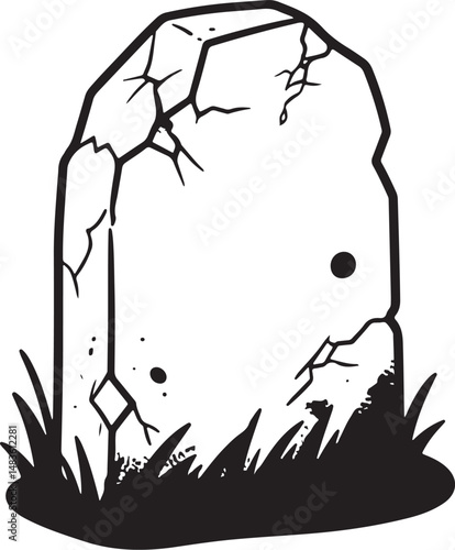 Grave Pillow Tombstone icon vector Silhouette