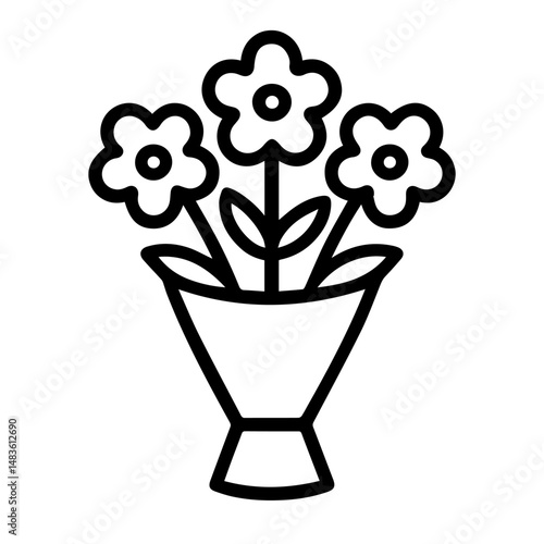 Flowers bouquet icon on white background vector
Vector icon