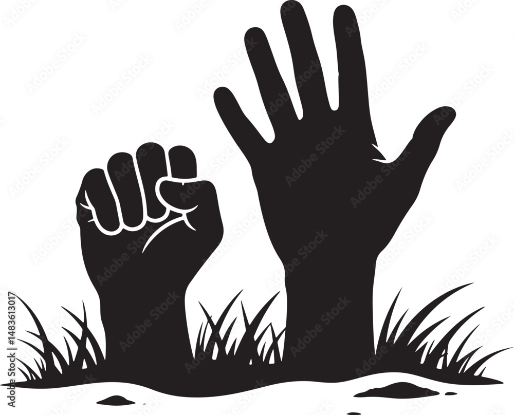 Obraz premium hands in silhouette