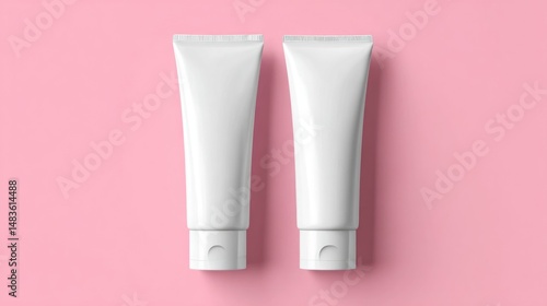 Wallpaper Mural Two white tubes of cosmetic product Torontodigital.ca