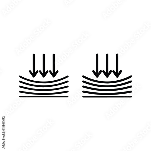 Pressure Arrow Icon. External Pressure Vector Illustration. Elastic Symbol.