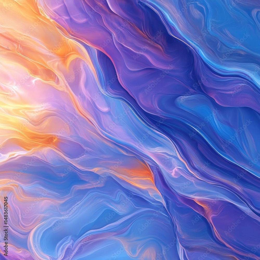 Abstract painting, can be used as a trendy background for wallpapers, posters, cards, invitations, websites. Modern artwork. Marble effect painting. Mixed blue, purple and orange paints. Abstract painting, can be used as a trendy background for wallpapers, posters, cards, invitations, websites. Modern artwork. Marble effect painting. Mixed blue, purple and orange paints.
