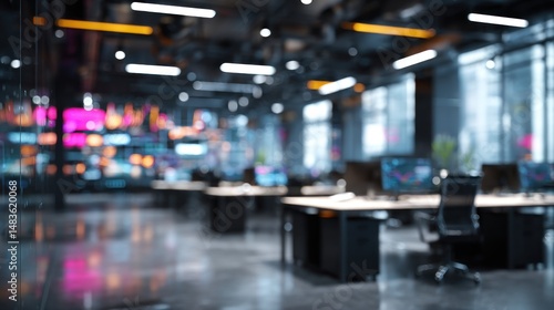 Wallpaper Mural Abstract Blurred Office Interior: Modern Workspace Design Torontodigital.ca