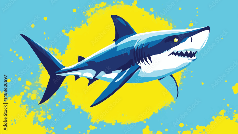 Obraz premium great white shark vector
