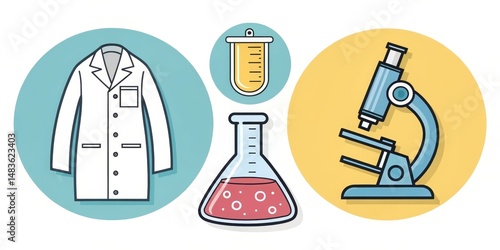 Lab Equipment Illustration ...