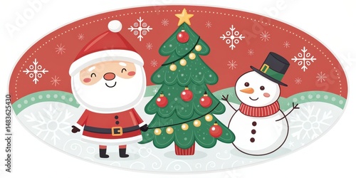 Oval Christmas Composition ...