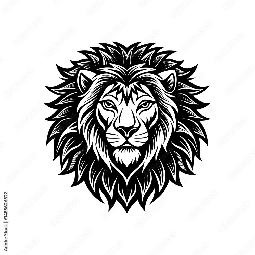 Obraz premium lion head tattoo inspo silhouette vector