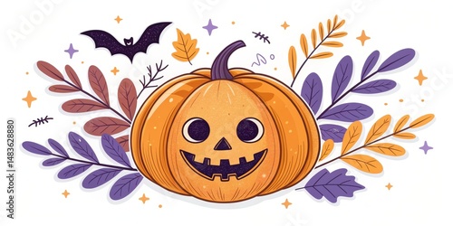 Smiling Jack-o'-lantern wit...