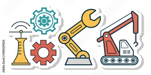 Sticker Illustration Indust...