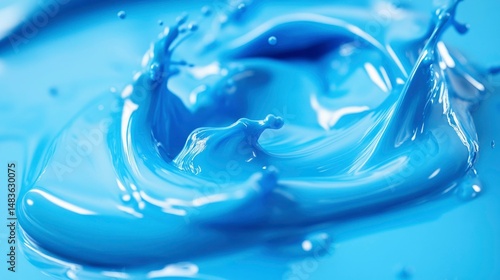 Obraz na płótnie Abstract Blue Liquid Splash Dynamic Swirl and Texture w salonie