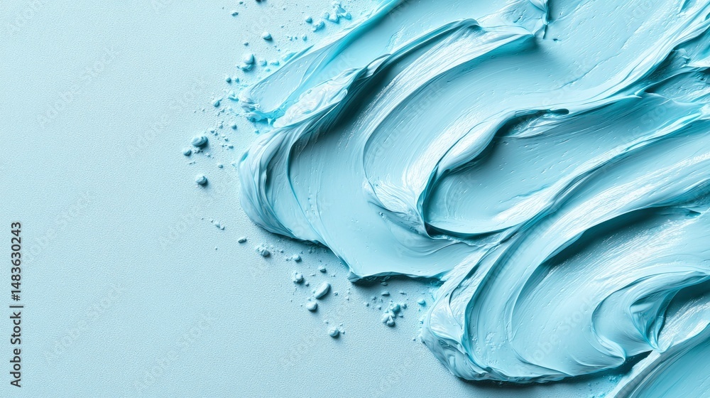 Abstract Swirls of Light Blue Clay Texture