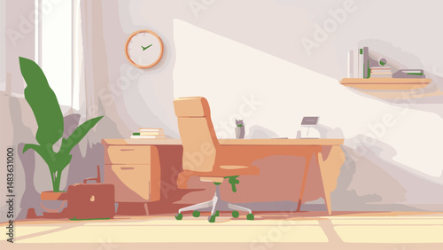 office environment vector illustration, work from home, workplace