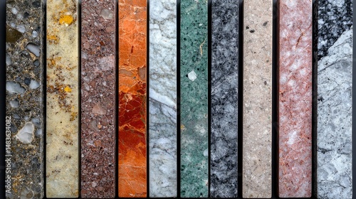 Collection of Diverse Stone Samples Textures and Colors for Design Inspiration