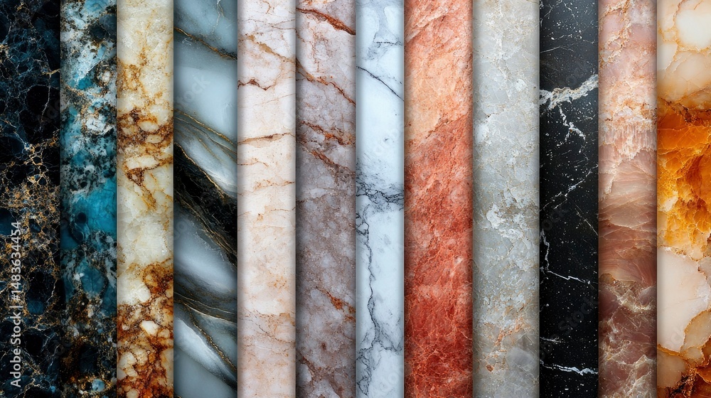 Collection of Diverse Marble Textures Natural Stone Backgrounds for Design
