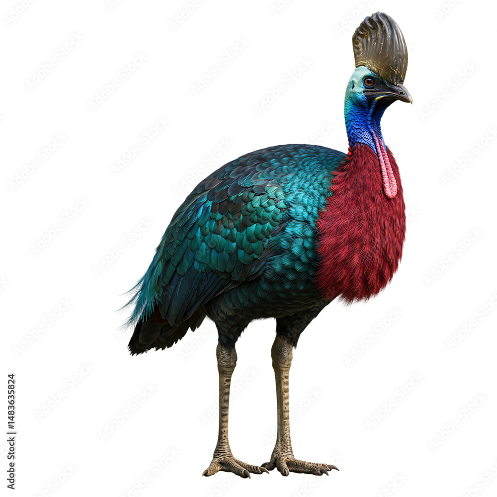 Fototapeta premium Vibrant Jungle Bird with Unique Plumage Transparent Background
